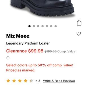 Miz Mooz Midnight Black Platform Loafers